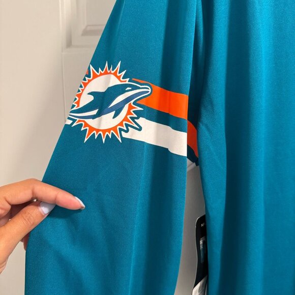Miami Dolphins Men’s Long Sleeve 1/4 Zip Shirt — Size M (NWT, Authentic NFL) - Picture 4 of 6